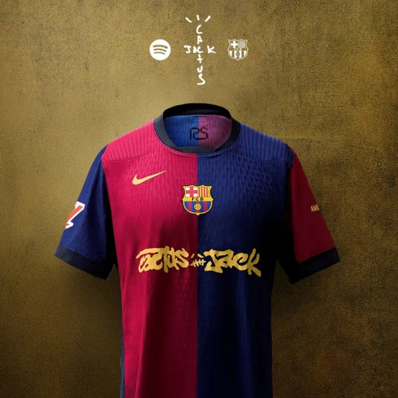 BARCELONA x TRAVIS SCOTT CACTUS JACK 2025 EDICIÓN LIMITADA VERSION JUGADOR (MANGA LARGA)