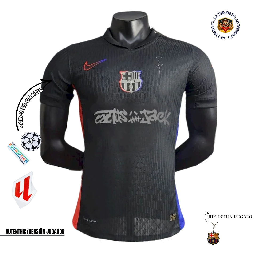 BARCELONA x TRAVIS SCOTT CACTUS JACK NEGRA 2025 EDICIÓN LIMITADA VERSION JUGADOR