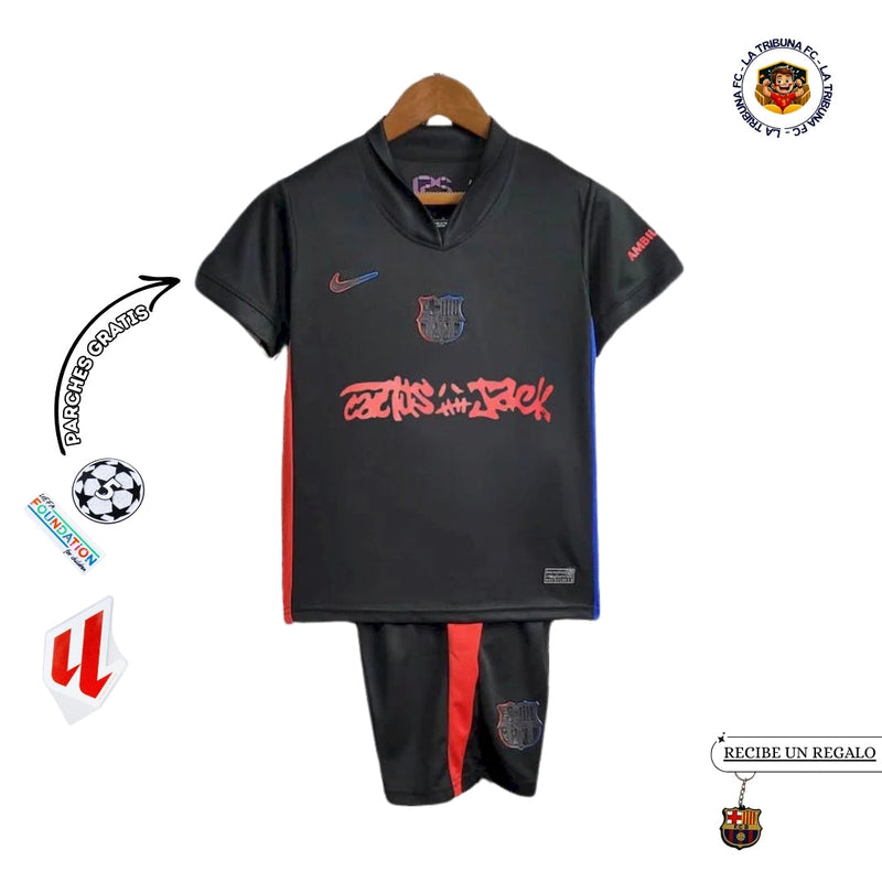 BARCELONA x TRAVIS SCOTT CACTUS JACK NEGRA 2025 EDICIÓN LIMITADA KIT ENFANT